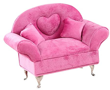 Dickly Mode Puppenhaus Möbel Frauen Schmuck Schmuckkästchen für Nachttisch Wohnzimmer Schrank Kommode Dekor, ROSA