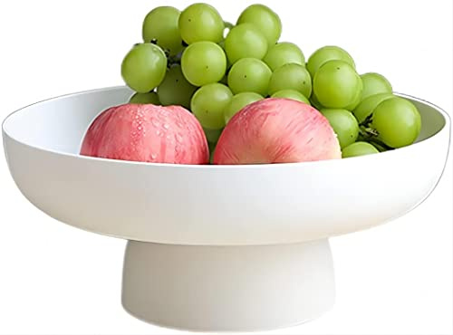 MASINIES Support pour corbeille à fruits, rond, corbeille à fruits, présentoir à desserts, coupe sur pied, décoratif, panier à légumes, salade, plat de service, en-cas, plateau avec fond (#4)