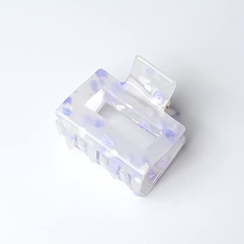 QinGoo Klein Haarklammer quadratisch Klauen Haarspange Haarclip, Lila | Leichtes Acryl. Maße 5,2 cm, helllila Perl-Splitter Optik, stabiler für Halbzopf und Alltags, Büro, Urlaub, Ausflug