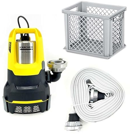 Kärcher Tauchpumpenbox, Tauchpumpe SP 17.000 Flat inkl. C-Kupplung, 20 mtr. Bauschlauch & Kunststoffbox