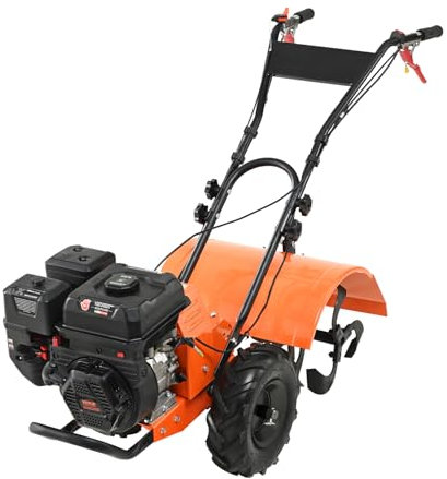 VEVOR Gartenfräse Benzin 212CC Motorhacke 49cm Arbeitsbreite 4 Takt Motorfräse 100mm Kultivierungstiefe Bodenhacke 65Mn Kultivierungsklinge Ackerfräse 1680x500x1000mm Kultivator