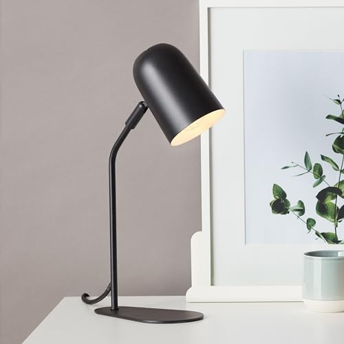 Lightbox Retro Schreibtischlampe mit schwenkbarem Kopf & Kippschalter - in | Schreibtischlampe, schwenkbar, 38x10x22cm, E14, max. 25W, Metall
