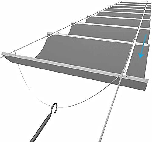 IBOWZ Tenda da Sole Avvolgibile Vela ombreggiante Copertura Parasole Estensibile Filo Scorrevole Onda Vela ombreggiante Tessuto Traspirante Resistente allo Strappo, per pergolato da Giardino