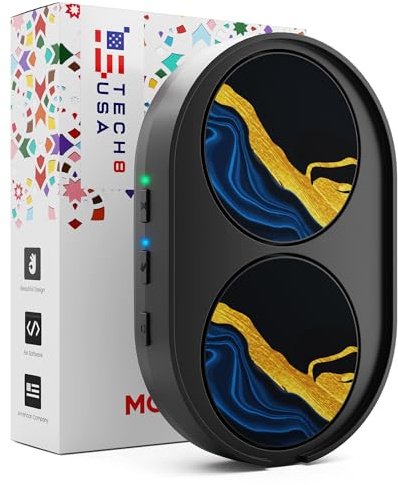 TECH8 USA Dual Disc Mouse Mover Device, Undetectable Mouse Jiggler for Laptops, PC, No Software, Random Movement, Patented, Designed, Engineered, Packaged in USA - IndiGold