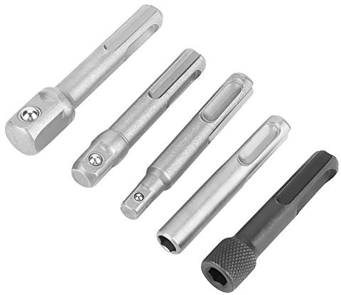 SDS Plus to Hex Adapter 2PC Drill Chuck Converter 10mm Steel Socket Wrench Extension for Hammer Drill Accessories