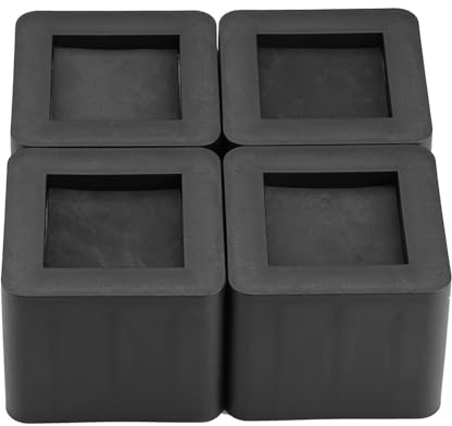 Set di 4 alzate per Gambe dei mobili, Regolabili in Altezza, per Letto, scrivania, Divano, in plastica Nera, per Uso Domestico, in plastica PP