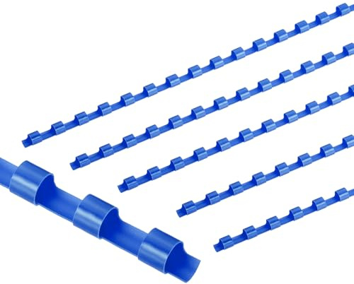 PATIKIL 6mm (1/4) Plastic Binding Combs, 50 Pcs 21 Rings Comb Binding Spines 20 Sheet Capacity Letter Size for Binding Paper Sheets, Blue