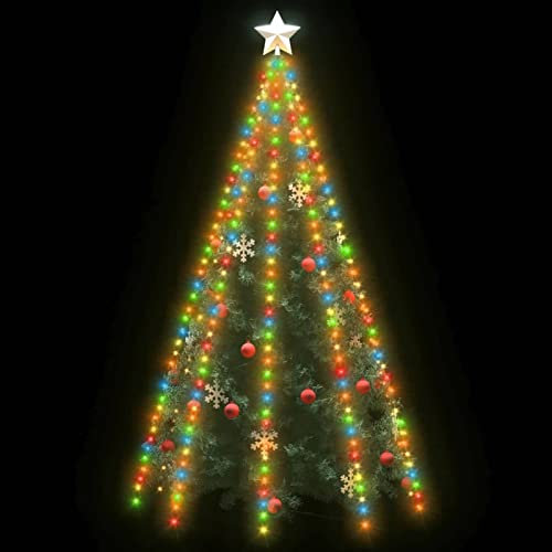 Tidyard Weihnachtsbaum-Lichternetz Tannenbaum Lichterbaum Weihnachtsdeko Beleuchtung Außen Beleuchtet Lichterkette Indoor Outdoor mit 400 LEDs Mehrfarbig 400 cm