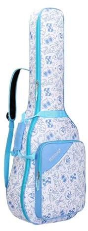 Fenteer Gitarren-Gigbag, Gitarren-Aufbewahrungsbox, verhindert verschleißfestes Oxford, weich gepolstert, verdickt, mit Griff, Rucksack, E-Bass-Tasche, Blau