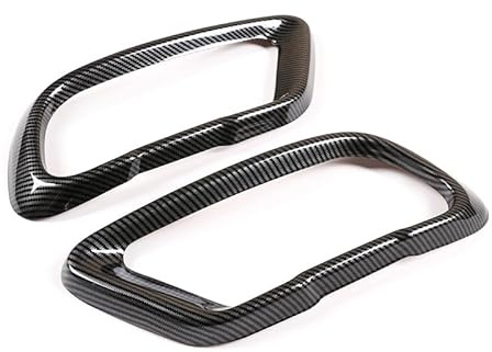 Auspuff Endrohr Schalldämpfer Trim Geeignet für B@M@W X5 G05 X7 G07 2019-2024,Auto Quad Endrohr Rahmen Endrohrverkleidungs,2-teiliger Edelstahl Auspuffblende Blenden (Kohlefasermuster)