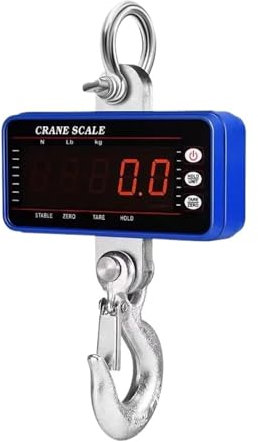 Bilancia da gru digitale, Bilancia for gru for carichi pesanti con telecomando da 65 piedi Bilancia sospesa digitale da 1500 kg/500 kg Display LCD/LED Bilance a gancio industriali(LED 1500kg-Blue)
