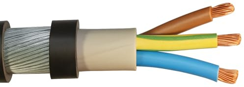 6.0mm² 3 Core SWA Steel Wire Armoured Cable – Outdoor Power Cable – Heavy Duty for Underground & External Use – BS5467 (25)
