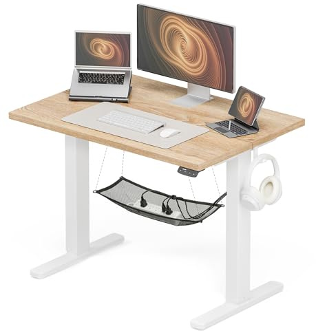 Acrolix Höhenverstellbarer Schreibtisch 100x60 cm,Stabiler Computertisch mit Kabelmanagement, Elektrischer Schreibtisch mit Memory Funktion, 80kg Tragkraft, Bürotisch, Helles Rustikales Braun | 79,8 kg Kapazität, 71,9–117,9 cm Höhe, 2 Speichervoreinstellungen, leiser Motor, kleiner Raum, Heimbüro, Arbeitszimmer
