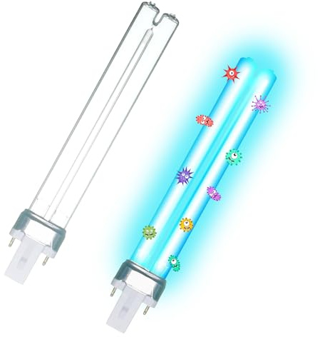 Lubgitsr 11W G23 PLS Replacement UV Bulb, 2 Pcs UVC Ultraviolet Steriliser Light for Ponds, Fish Tank, UVC Filters Machine or Clarifiers