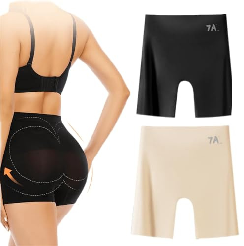 Hög midja och rumplyft is silkesbyxor, osynlig sömlös design osynlig 3 i 1 trosa för daglig användning, 2 st-b, 3XL