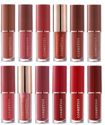 Coffret De Rouges À Lèvres Mat Velours - 12 Pièces Kit De Maquillage Labial À Séchage Rapide,Ensemble De Rouge À Lèvres Liquide Mat,Pour Voyage Déplacement Professionnel Scène Rendez-Vous