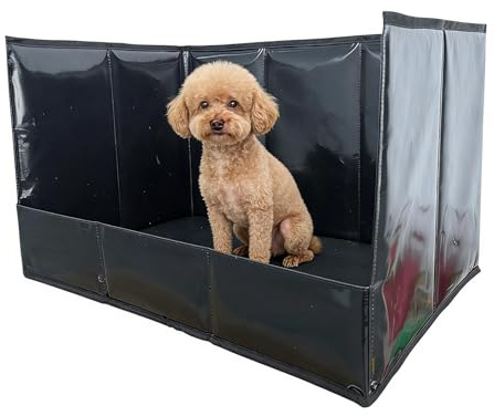 Toilette per cani pieghevole - Pareti alte 57x38x30 cm, porta assorbente portatile in PVC per pipì per animali domestici, lettiera per cani impermeabile per uso interno ed esterno | Appartamento, sogg