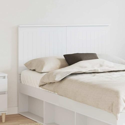 Mokuyary Cabecero blanco 135 cm madera cabecero cama cabecero respaldo para cama, dormitorio -B