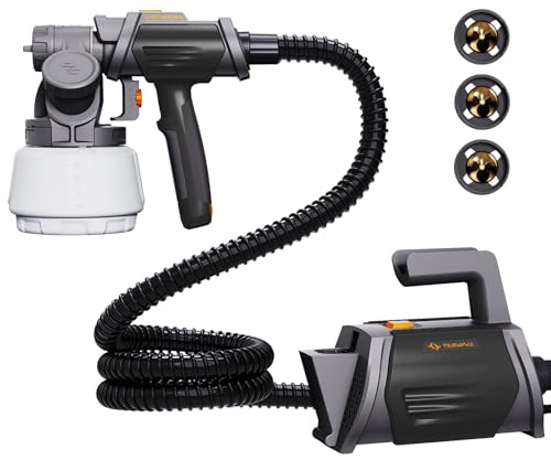 Tilswall Pistola a Spruzzo per Verniciare Shark 800, Pistola Vernice Elettrica con Contenitore 1300 ML, 4 Ugelli in Ottone e 3 Modalità di Spruzzo, 1200 ML/MIN, Facile da Pulire per Mobili, Pareti
