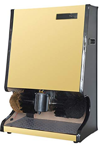Machine à cirer Les Chaussures, Machine à Brosse électrique Induction Automatique Double Moteur et capteur Infrarouge for Usage Domestique Public, Machine cirer Les Chaussures(Gold)