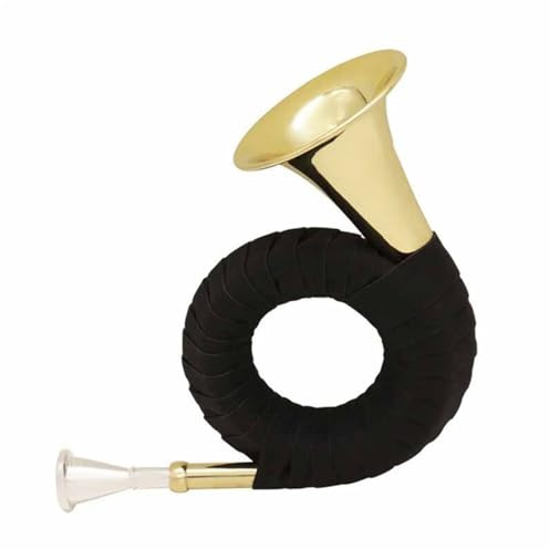 Professionelles Waldhorn Jagdhorn Aus Messing Mit B-Klappe Französisches Gold-Finish Set Zubehör(Hunting Horn)