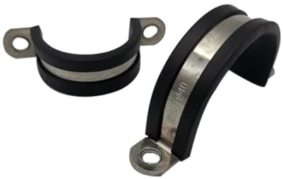 10pcs 304 Stainless Steel Rubber Lined U Clips - Hose Pipe Clamp Set (12MM-55MM) for Secure Cable Mounting(16mm)