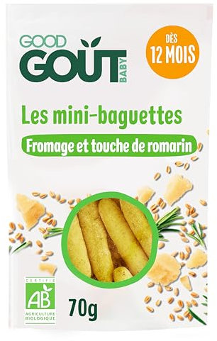 GOOD GOÛT - Mini-Baguettes Fromage Et Romarin - Biscuits Type Gressins Pour Bébé - Dès 12 Mois - Sachet Refermable - 70g