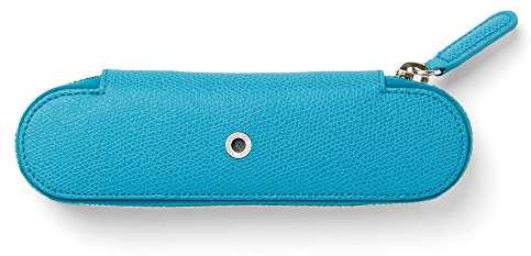 Faber-Castell GRAF 118674 Epsom Zip Case for 2 Writing Instruments Gulf Blue