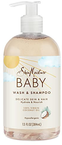 100 Percent Virgin Coconut Oil Baby Wash and Shampoo by Shea Moisture for Kids - 13 oz Body Wash
