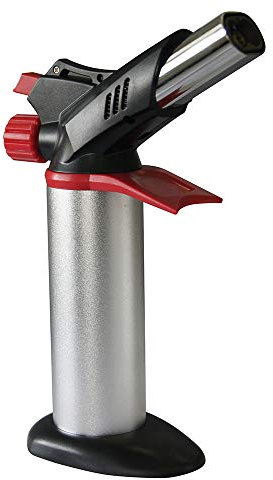 KATSU Antorcha de Cocina, Antorcha de Butano, Soplete Antorcha Encendedor y Llama Ajustable, Recargable de Gas Butano con Cerradura de Seguridad para Cocinar Hornear Soldar Calentar 324104