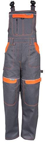 KG Sicherheitslatzhose für Frauen in GRAU - Latzhose Arbeitshose Damen Mädchen Schutzhose Arbeitslatzhose Kombihose (54)
