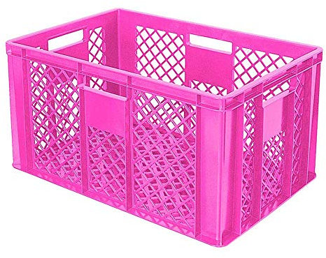 BRB 54 Stück Eurobehälter/Bäckerkiste durchbrochen, LxBxH 600x400x320 mm, PE-HD, lebensmittelecht, pink, Palettenware