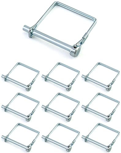 QWORK® 10 Stück Klappsplint Quadratische, Kohlenstoffstahl klappsplinte sicherungsstift Eckigem Bügel für Bauernhof Rasen Garten - 6 x 55 mm