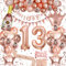 13 Geburtstagsdeko Mädchen, Luftballons Geburtstag 13, Geburtstagsdeko mädchen, Rosegold Deko Set Enthalten 13 Mit Happy Birthday Banner Rosegold Ballons 13.Geburtstag Schärpe Für Party Deko