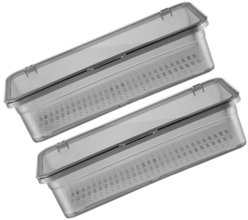 BESTonZON 2 Pièces Boite à Couverts Vide, Range Couverts Avec Couvercle, Boite Range Couverts Avec Couvercle, Rangement De Couverts En Plastique Boite Couvert Rangement