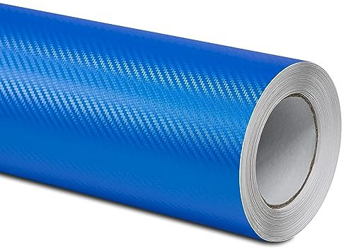 Folindo® Autofolie 3D Carbon Folie Auto Blau (12€/m²) | 200 x 152 cm | Carbonfolie für Innenraum & außen | Selbstklebende Matt Glanz Luftkanal Folie zur Auto Folierung | Blasenfrei