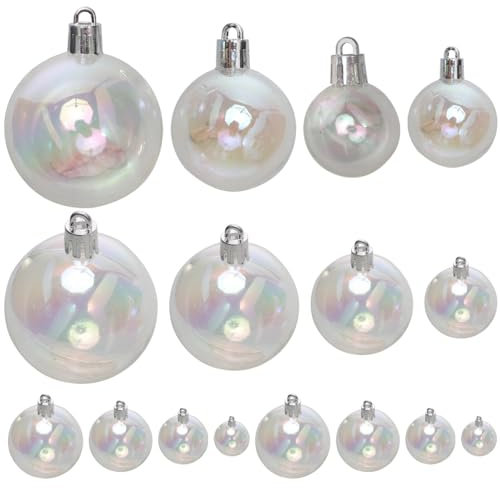 PRETYZOOM 18stücke Teiliges Bunte Weihnachtskugeln Shatterproof Kunststoff Ornamente Für Christbaum Transparente Hängende Dekoration Für Festtage Und Partys
