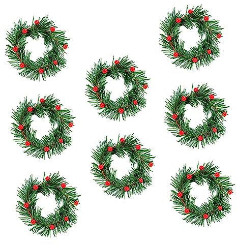 Beatifufu DIY Foto-Requisiten Beerengirlande Kerzendekoration Weihnachtsdeko Satz Für Tischdeko Mit Eisendraht Für Festliche Atmosphäre