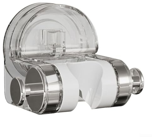 DAZZLEEX Support de douche à ventouse intégré, support réglable pour pommeau de douche à ventouse pour salle de bain (argenté)