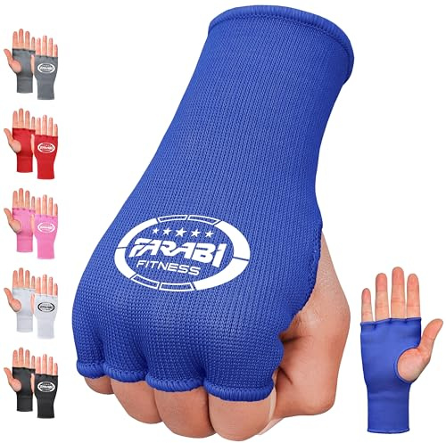 Farabi Sports Boxbandagen Halbfinger-Innenhandschuhe mit Gummizug ohne Gelpolster Bandagen für MMA, Muay Thai, Training, Kampfsport, Kickboxen und Kampfsport