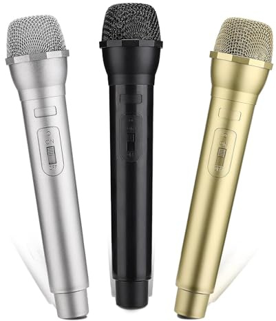 HiCOZZIE Lot de 3 accessoires de microphone en plastique pour costumes, jeux de rôle, Noël, cosplay, musique, fête d'anniversaire