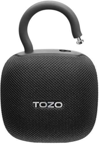 TOZO PE1 Cassa Bluetooth Protatile con Moschettone Regolabile, Mini Altoparlante Bluetooth per Doccia