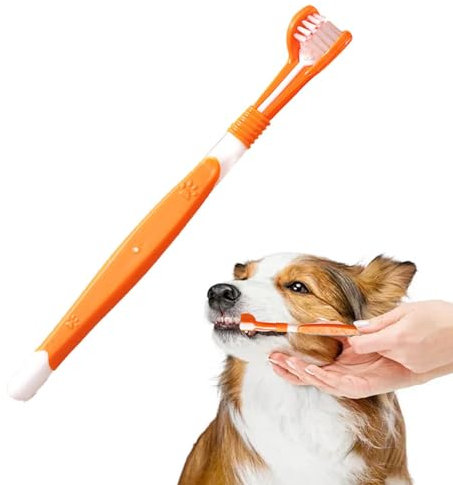 Katzenzahnbürste, weiche Katzenzahnbürste, 3 Köpfe Hund Zahnbürste 3 Seiten | Mundhygiene Katzenbürste Leicht zu greifen, für Haustiere