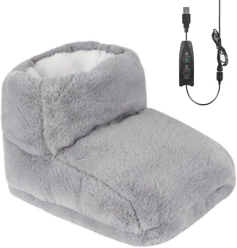 DAJASD Scaldapiedi elettrico, scaldapiedi con 3 livelli di temperatura, riscaldamento elettrico, spegnimento automatico e protezione da surriscaldamento, fodera interna lavabile, cura dei piedi per