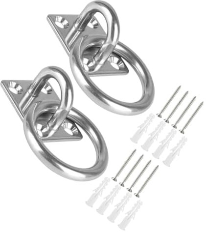 ZOAPDEBCE Vernickelt Robuster Sicherheitsring an Plattenhaken, 2 Stück Fixie-Festbolzen, Deckenpaneele, Ösenhaken, Deckenanker (4,00 x 3,50 x 2,60 cm)(3.50X3.00X2.10CM)