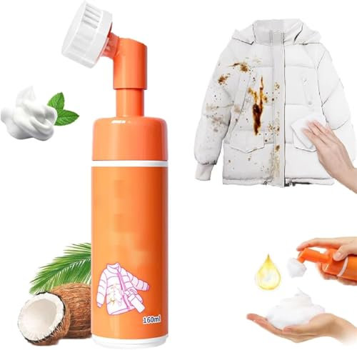 Chemisches Reinigungsmittel mit Bürstenkopf für Daunenjacken, Daunenjackenreiniger, 160 ml, Waschmittel für Daunenjacken, ein Wisch zum Reinigen, ohne Spray, Mehrzweck-Fleckenreiniger, spülfrei (1)