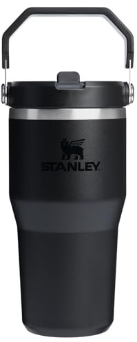 Stanley IceFlow 2.0 Flip Straw Tumbler with Handle 20 oz | Twist On Lid and Flip Up Straw | Leak Resistant Water Bottle | Insulated Stainless Steel | BPA-Free | Black 2.0