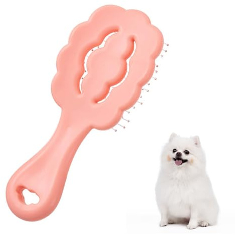 Mrltau Wolkenform Hundebürste Unterwolle, Klein Fellwunder Bürste Hund, Welpen Fellbürste Hund, Shih Tzus Yorkies Maltipoos Malteser Hundebürsten, Bürste Hund Langhaar(rosa)