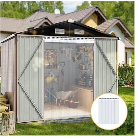 Transparentes PVC-Streifenvorhang-Set, witterungsbeständig, glatter Kunststoff, für Innen/Außenbereich, komplettes Türleisten-Set (Größe:120 x 220 cm)