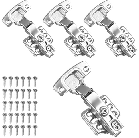 Cozy Inviting 4 Pièces Charniere Porte Placard, 35mm Soft Close Charnière avec Amortisseur Hydraulique Fermeture, Angle d'Ouverture de 105°,Pour Placards, Armoire et Meuble